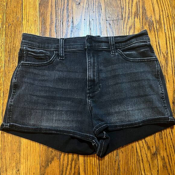 Hollister Ultra High-Rise 3" Soft Stretch Short Size 9/W29 Black Denim Cutoff - Picture 1 of 9
